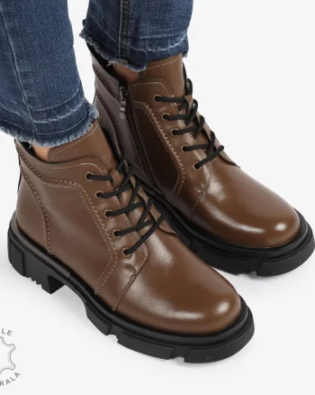 GHETE PIELE NATURALA MARO cu Varf rotund CRL1239