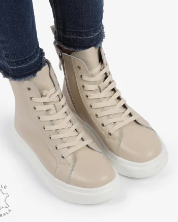 Ghete dama din Piele Naturala CRL0652 BEJ