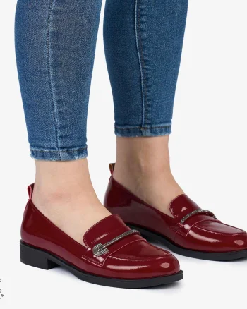 Mocasini dama din Piele Naturala LACUITA CRL0985 BORDO