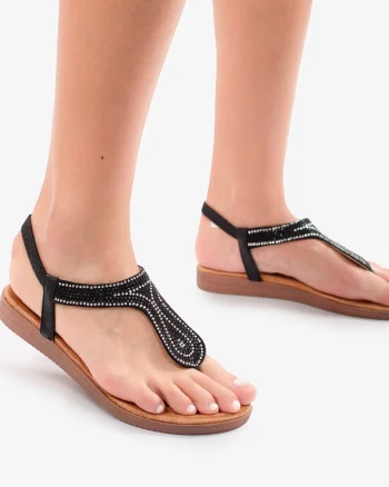 Sandale dama din Piele Ecologica CRL0147 NEGRU