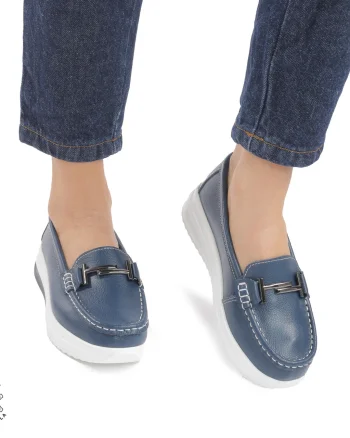 Mocasini DAMA din PIELE Naturala CRL0941 CULOARE: NAVY