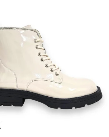GHETE DAMA din PIELE NATURALA LUCIOASA CRL0896 CULOARE:Bej