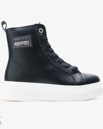 Ghete dama din Piele Naturala CRL0649 Bleumarin