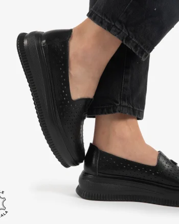 BALERINI dama din Piele Naturala CRL0861 NEGRU