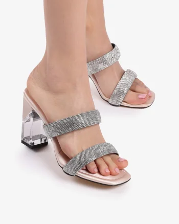 SANDALE ELEGANTE DIN PIELE ECOLOGICA CU TOC SPECIAL SI SCLIPICI CRL0811