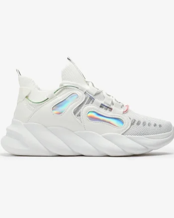 SNEAKERS Dama din Piele Ecologica si textil CRL0130 ALB