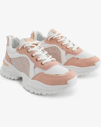 SNEAKERS dama din piele ecologica CRL0707 ROZ