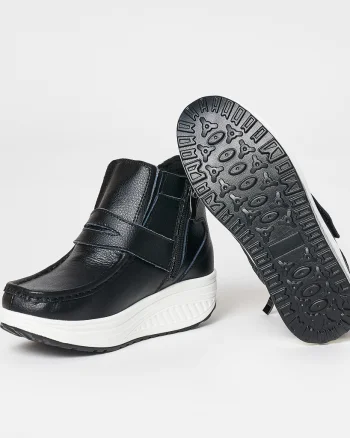Ghete dama din Piele Naturala CRL0627 Negru