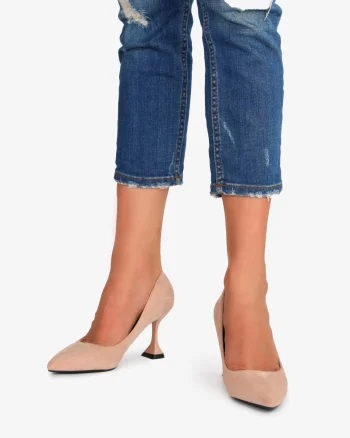 Pantofi Eleganți dama din Piele Ecologică Intoarsa CRL0559 Bej