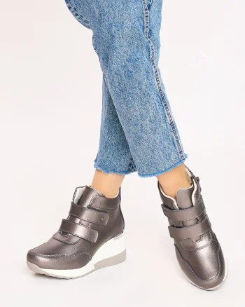 Ghete dama din Piele Naturala CRL0599 Pewter