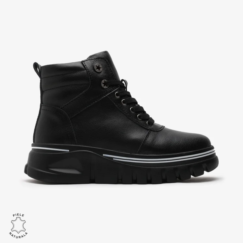 Ghete dama din Piele Naturala CRL0650 Negre