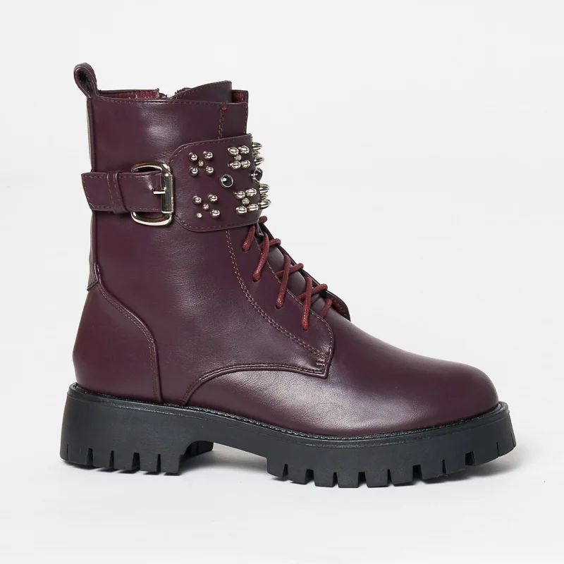 Ghete dama din Piele Ecologica CRL0631 Bordo