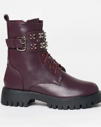 Ghete dama din Piele Ecologica CRL0631 Bordo