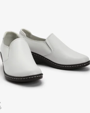 Mocasini Dama din Piele naturală CRL0118 Alb