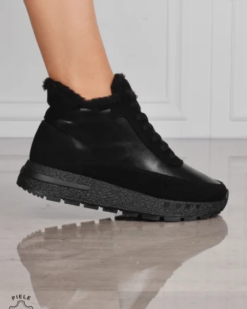 GHETE DAMA din PIELE Naturala Combinata cu Piele intoarsa CRL1523