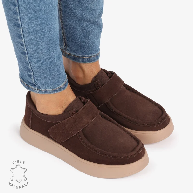 MOCASINI dama din Piele Naturala CU INCHIDERE SCAI CRL1226MARO