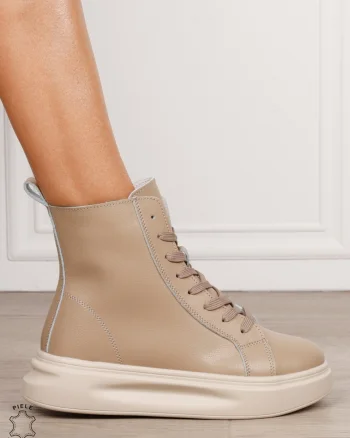 Ghete dama din Piele Naturala CRL0652 KHAKI
