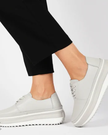 PANTOFI CASUAL Dama Piele Naturala CU SIRET CRL1439 GRI