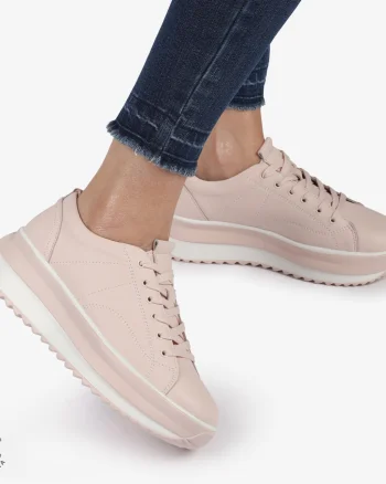Pantofi Casual de dama din Piele Naturala CU CUSATURI DECORATIVE CRL1220 ROZ