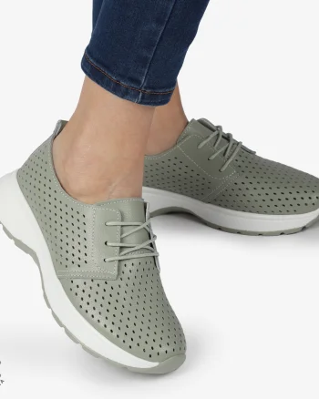 PANTOFI CASUAL dama din Piele naturala Perforata cu Siret CRL1354 BARILLA