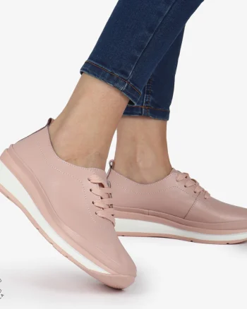 PANTOFI CASUAL Dama Piele Naturala USOR INALTA CRL1051 Culoare: ROZ