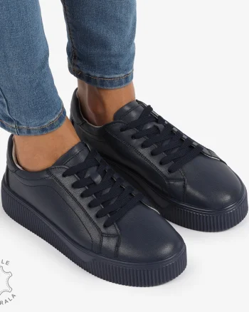 Pantofi Casual de dama din Piele Naturala CRL1222 NAVY