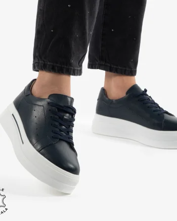 PANTOFI CASUAL DE DAMA DIN PIELE NATURALA CRL0769 navy