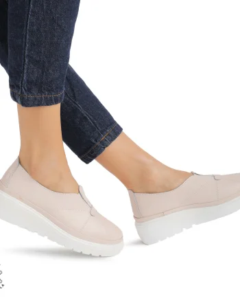 Pantofi Casual de dama din Piele Naturala CRL0918 ROZ