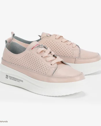 Pantofi Casual de dama din Piele naturala Șic Urban CRL0487 ROZ