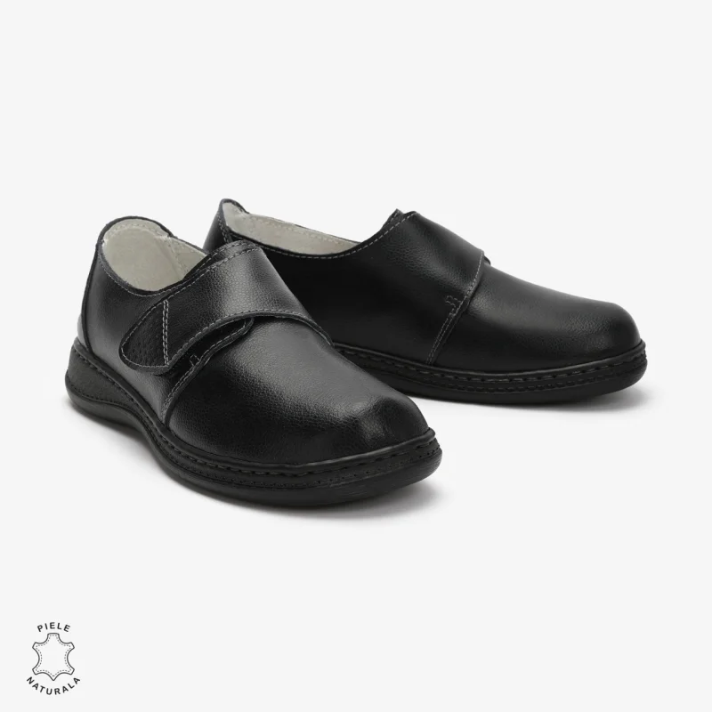 Mocasini dama din Piele naturală CRL0017 Negru
