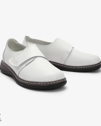 Mocasini dama din Piele naturală CRL0017 Alb