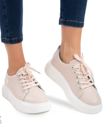 Pantofi Casual de dama din Piele naturala CRL0527 Roz