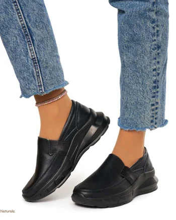 Pantofi Dama Piele Naturala din calitate inalta CRL0083 Negru