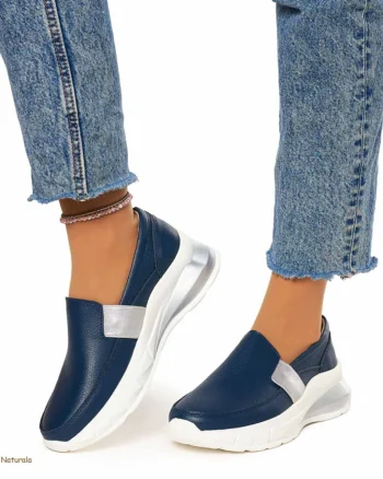 Pantofi Dama Piele Naturala din calitate inalta CRL0083 BLEUMARIN