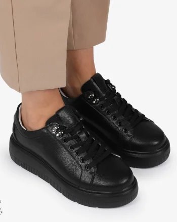 Pantofi CASUAL PIELE NATURALA CU INCHIDERE SIRET CRL1294 NEGRU