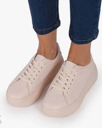 Pantofi CASUAL PIELE NATURALA cu detaliu lateral CRL1273 Roz