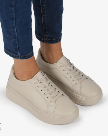 Pantofi CASUAL PIELE NATURALA cu detaliu lateral CRL1273 Bej
