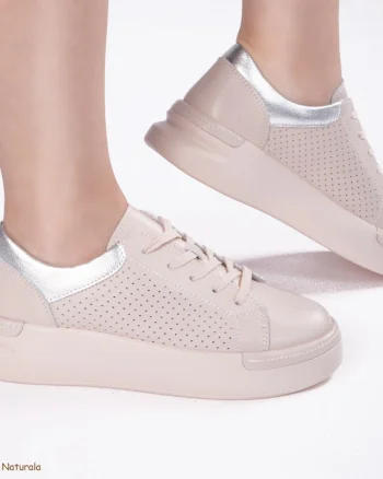 Pantofi Casual Dama din Piele naturală CRL0117 ROZ