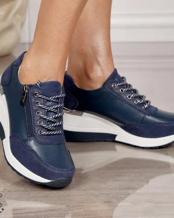 Pantofi Casual dama din Piele Naturala CRL0068 NAVY