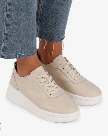 Pantofi Casual de dama din Piele Naturala CRL1206 BEJ