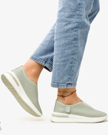 Pantofi Casual de dama din Piele Naturala PERFORATA CU ELASTIC CRL1200 BARILLA