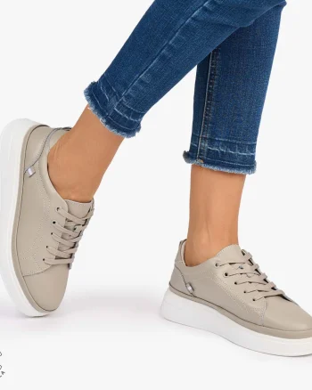 Pantofii casual piele naturala COMOZI CRL1070 CULOARE: GRI