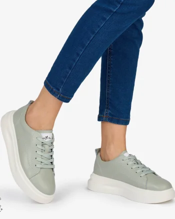 Pantofi Casual dama din Piele Naturala CRL1637 CULOARE: GRI