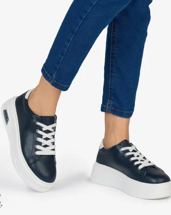 PANTOFI CASUAL Dama Piele Naturala CRL1054 Culoare: NAVY