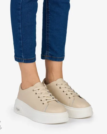 PANTOFI CASUAL Dama Piele Naturala CRL1054 Culoare: BEJ