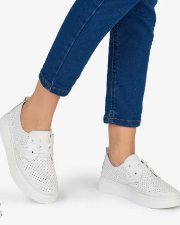 PANTOFI CASUAL Dama Piele Naturala CRL1052 Culoare: ALB