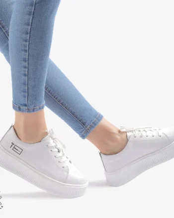 Pantofi Casual dama din Piele Naturala CRL0850 ALB