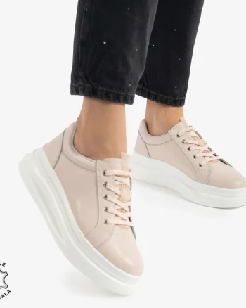 Pantofii casual piele naturala DIN PIELE NATURALA CRL0763 ROZ