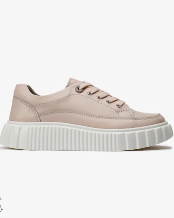 Pantofi Casual de dama din Piele naturala cu talpa groasa CRL0526 Roz