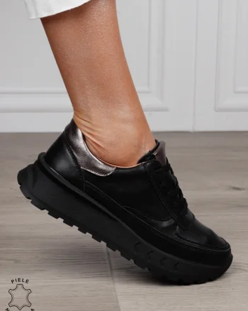 Pantofi Casual DAMA din PIELE Naturala cu model pe talpa CRL1524